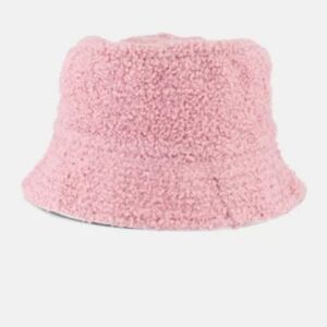 Orly Sherpa Teddy Light Pink Bucket Hat One Size NWOT